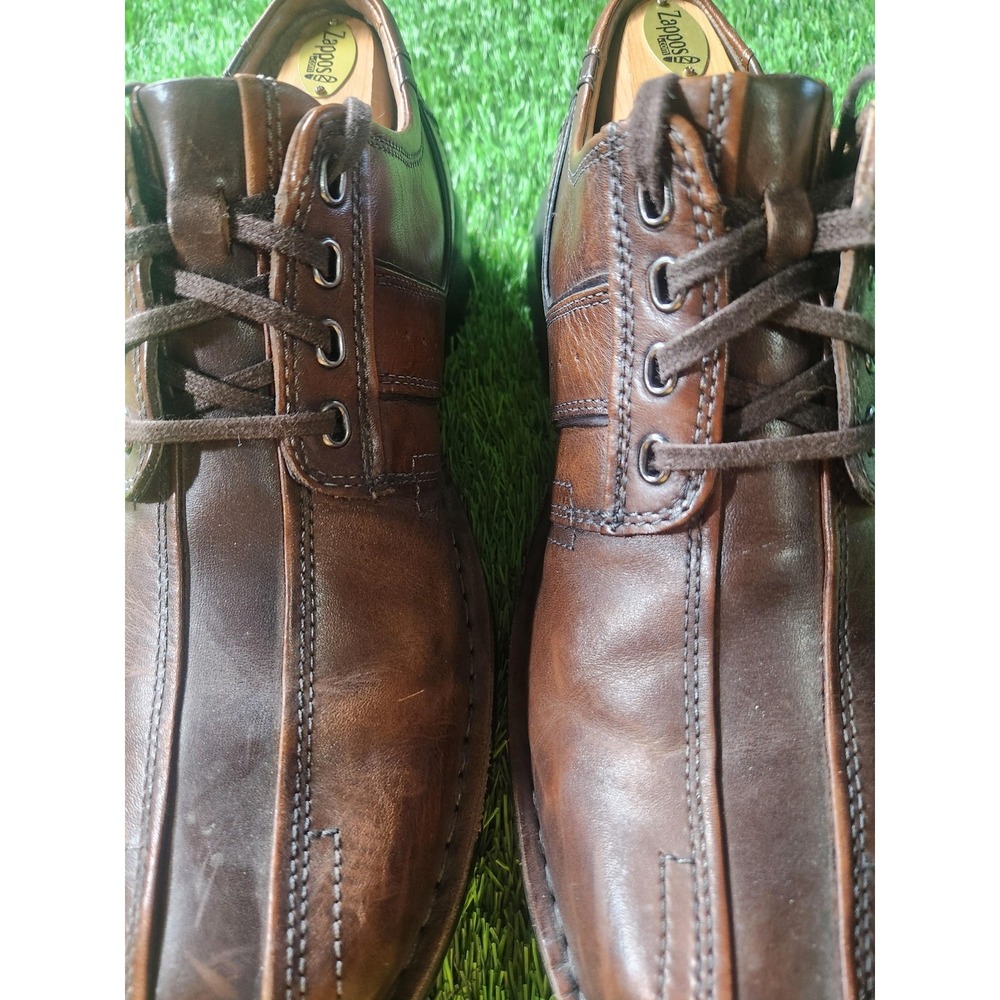 Clarks Shoes Mens Size 11 Brown Leather Lace Up Casual Comfort Sneakers 70852 - Picture 4 of 10